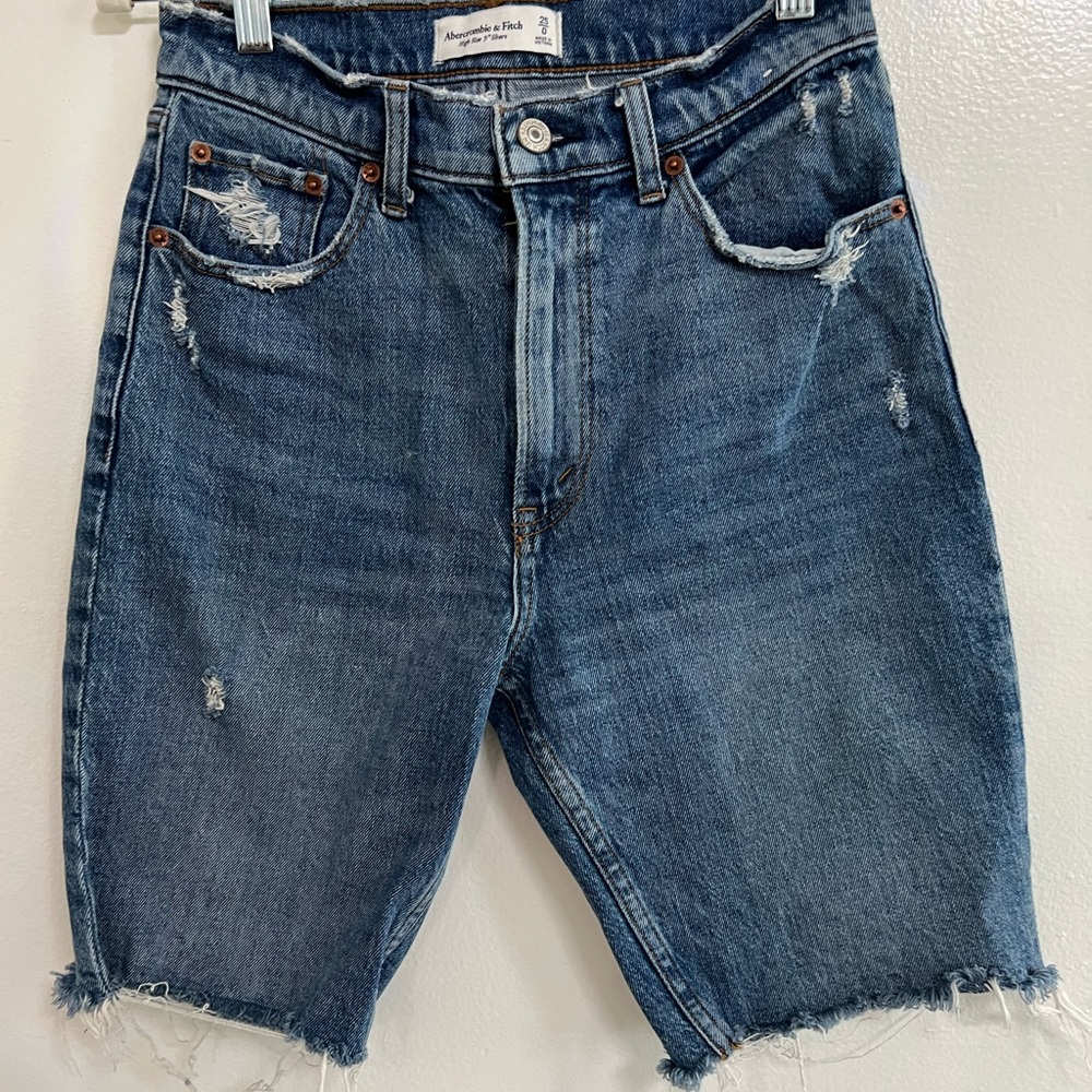 Abercrombie & Fitch Blue Jean Shorts Distressed Denim